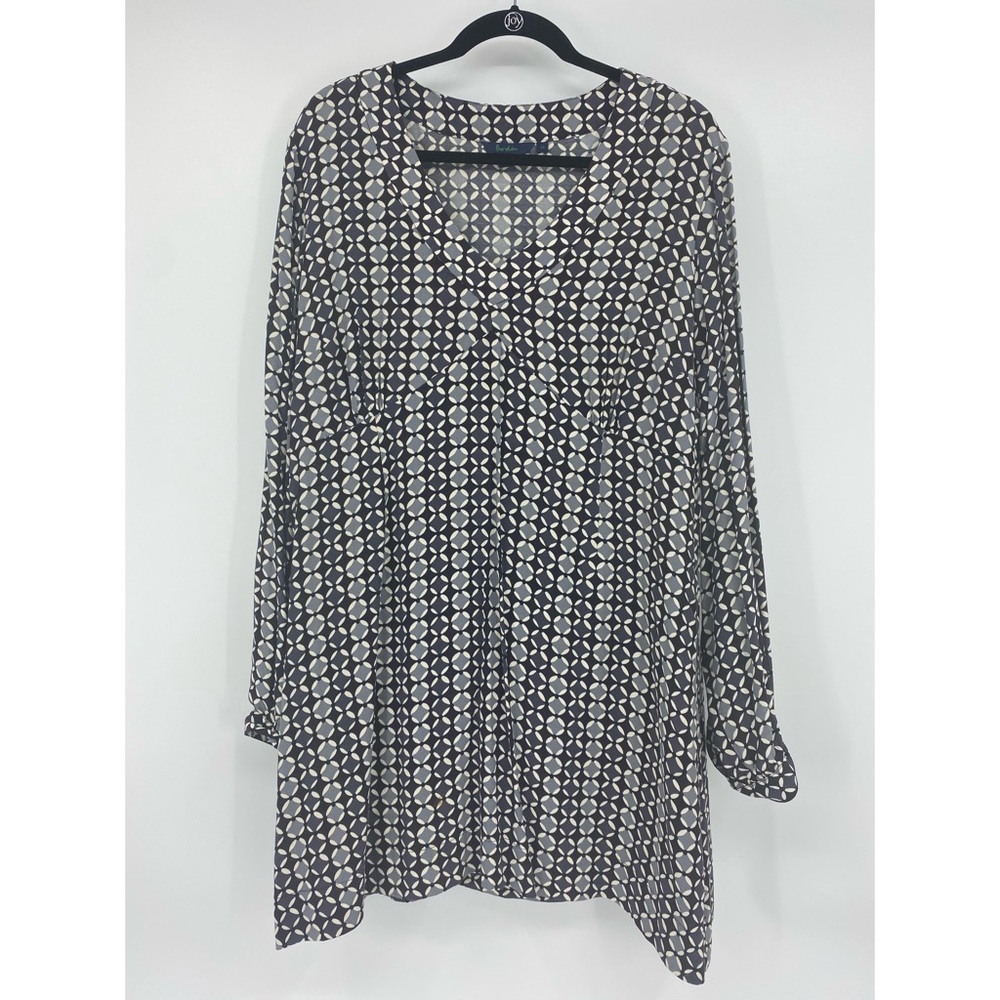 Boden geometric print long sleeve dress